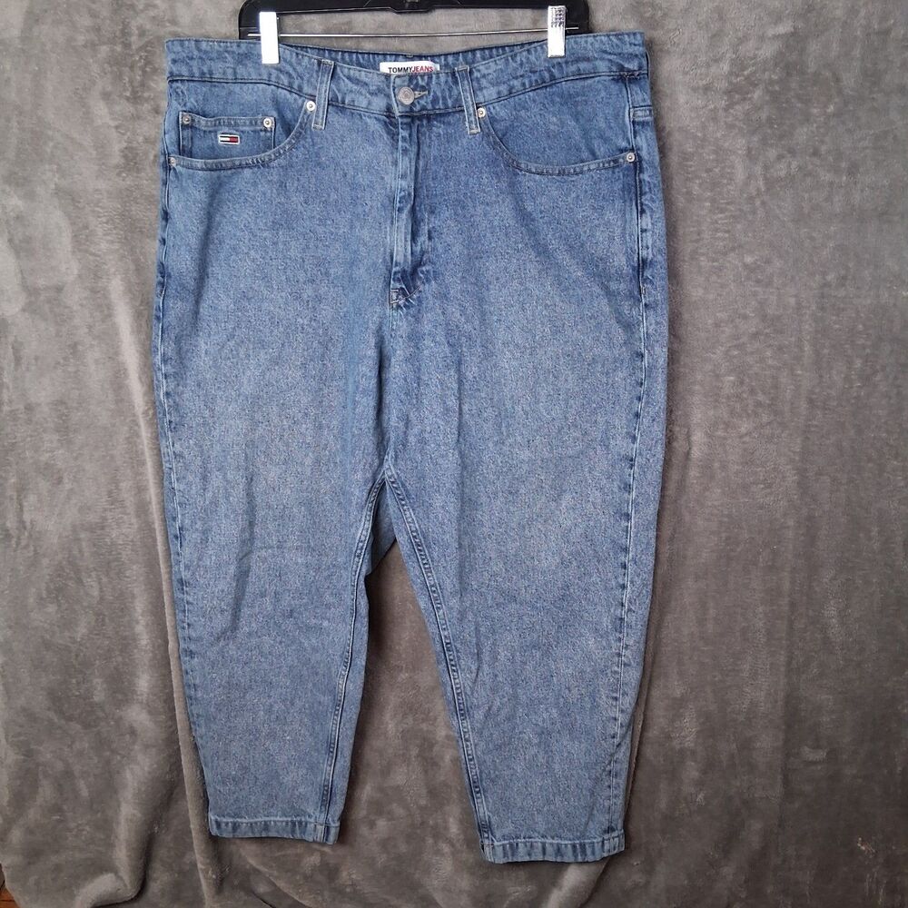 Tommy Jeans Bax Loose Tapered Mens 38x30 Inseam‎ 25 Light Blue Wash